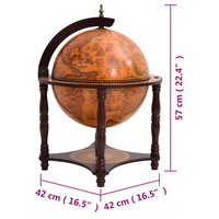 Globe Bar Wine Stand - Brown Solid Wood Eucalyptus | Elegant and Functional Wine Storage