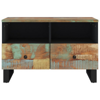 TV Cabinet 70x33x46cm Solid Wood Reclaimed - Industrial Style, Ample Storage