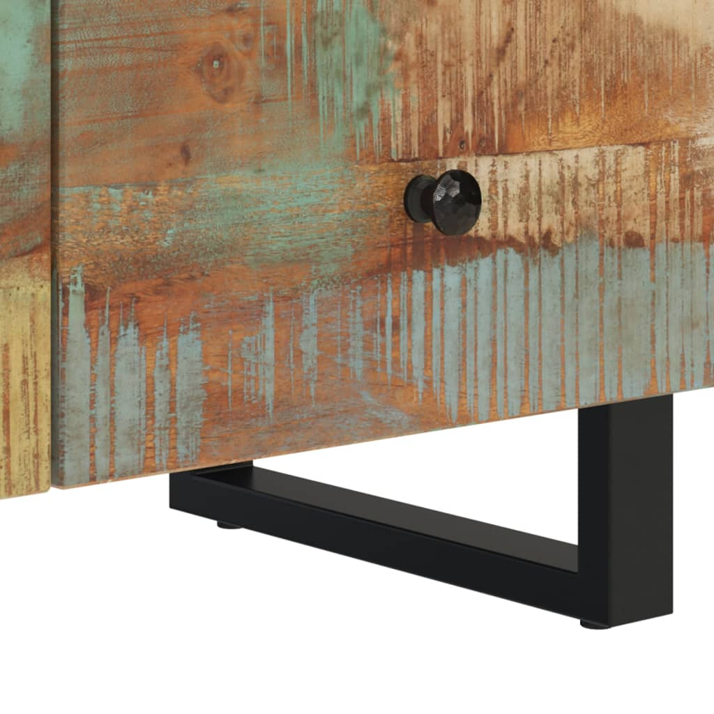 TV Cabinet 70x33x46cm Solid Wood Reclaimed - Industrial Style, Ample Storage