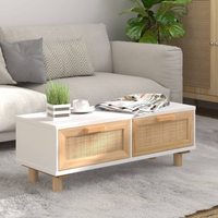 Coffee Table White 80x40x30 cm - Engineered Wood & Solid Wood Pine