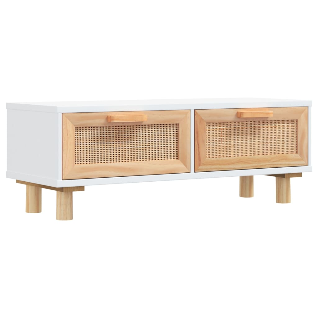 Coffee Table White 80x40x30 cm - Engineered Wood & Solid Wood Pine