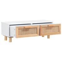 Coffee Table White 80x40x30 cm - Engineered Wood & Solid Wood Pine