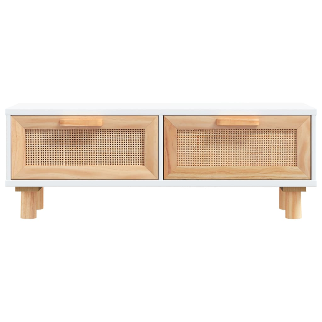 Coffee Table White 80x40x30 cm - Engineered Wood & Solid Wood Pine