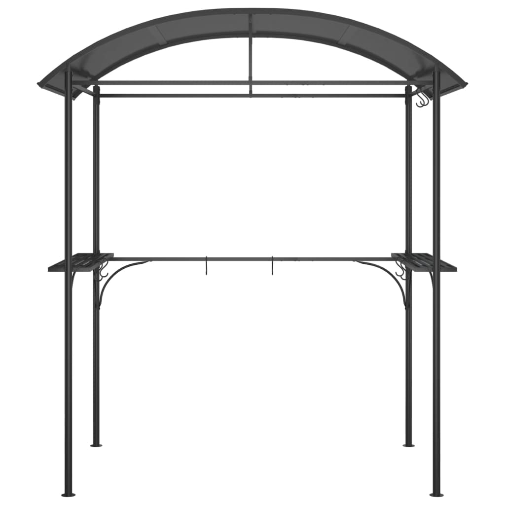 BBQ Gazebo with Side Shelves Anthracite 220x115x230 cm Steel