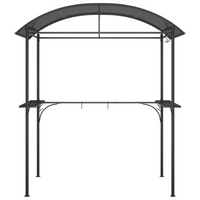 BBQ Gazebo with Side Shelves Anthracite 220x115x230 cm Steel