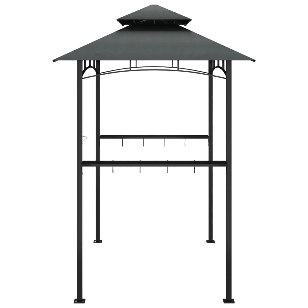 BBQ Gazebo with Side Shelves Anthracite - Steel Frame, Durable Roof, Great Ventilation - Outdoor BBQ Shelter