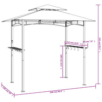 BBQ Gazebo with Side Shelves Anthracite - Steel Frame, Durable Roof, Great Ventilation - Outdoor BBQ Shelter