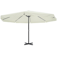 Parasol White Aluminium 500 cm - UV-Resistant, Easy Assembly