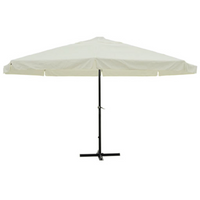 Parasol White Aluminium 500 cm - UV-Resistant, Easy Assembly