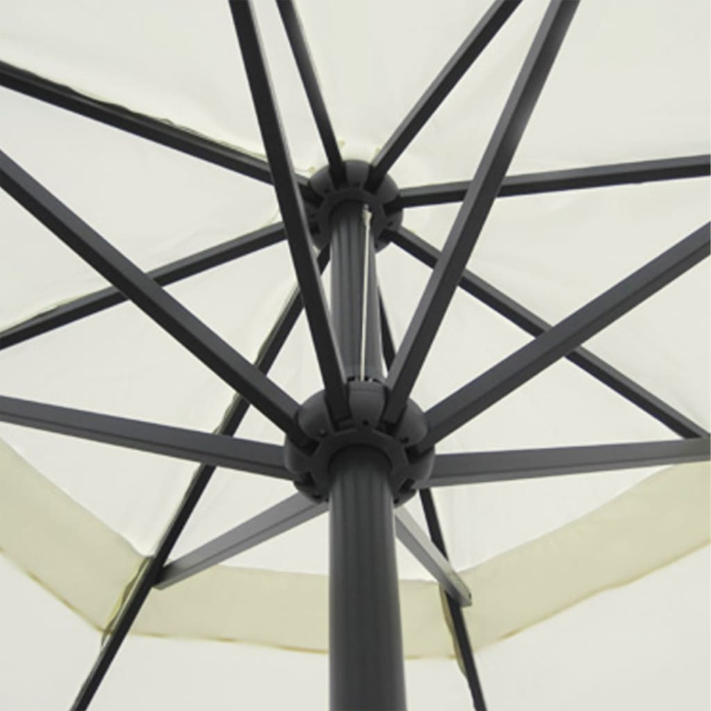 Parasol White Aluminium 500 cm - UV-Resistant, Easy Assembly