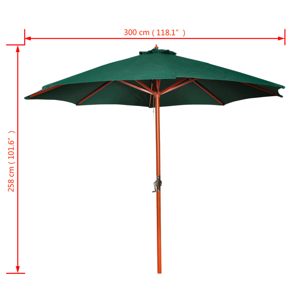 Parasol Green 258 cm - Enjoy the Summer with Style