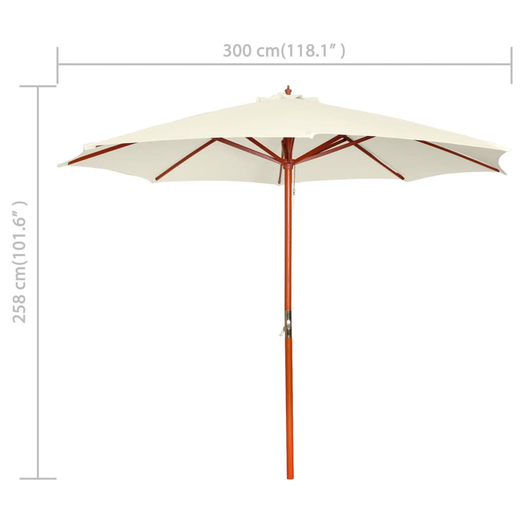 Parasol 300x258 cm Sand White - Create Shade and Enjoy the Summer