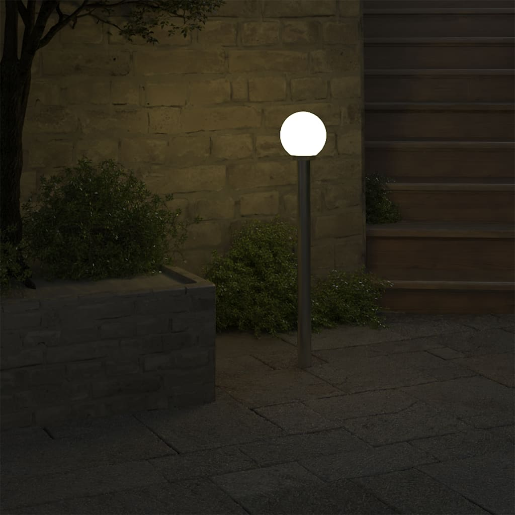 vidaXL Garden Lamp Post 1 Lamp 110cm - Modern Stainless Steel Outdoor Lighting