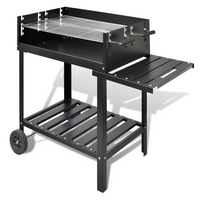 BBQ Stand Charcoal Barbecue 2 Wheels - Sturdy & Durable Steel Construction