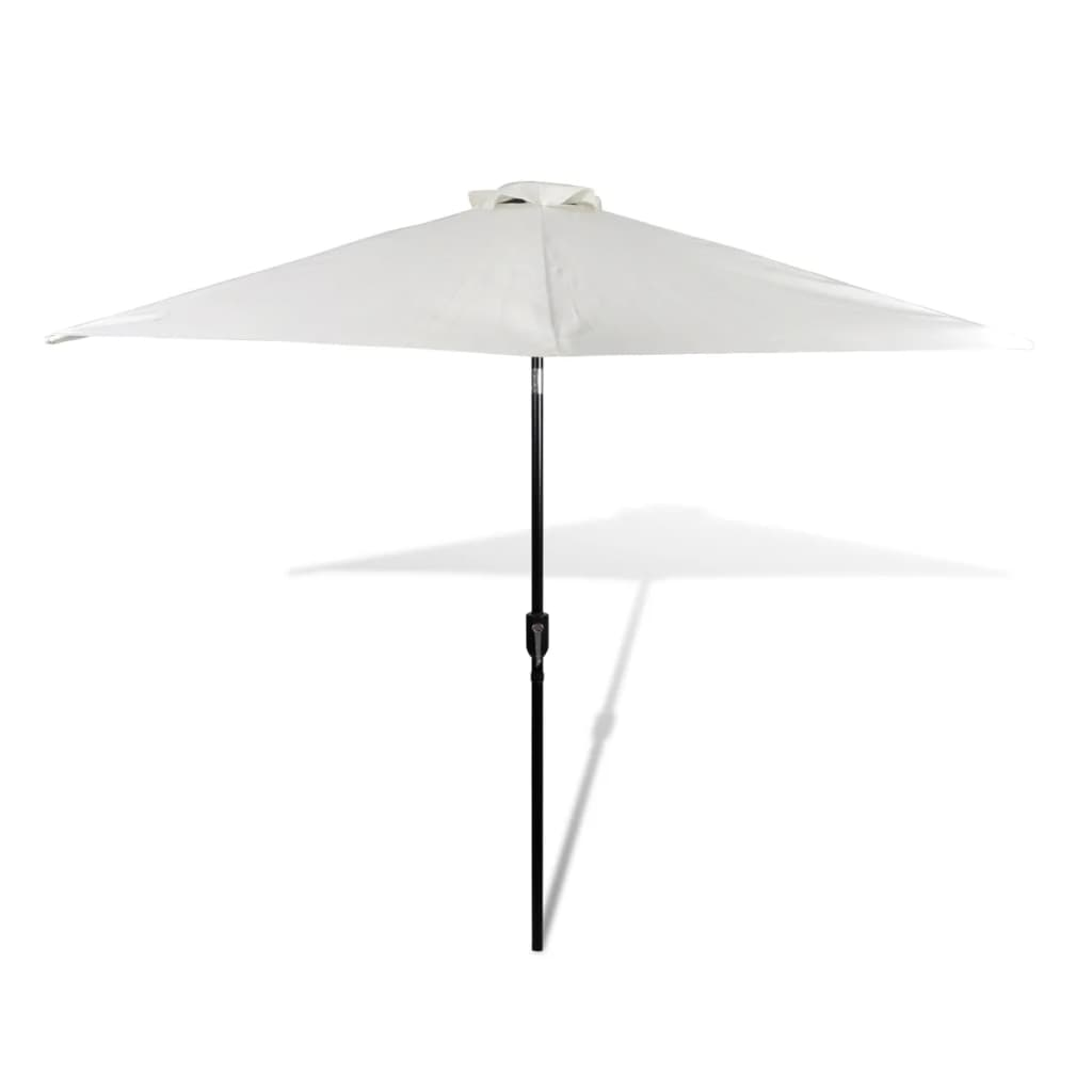 Parasol Sand White 3m Steel Pole - UV Protective, Tilt Function, Durable Construction