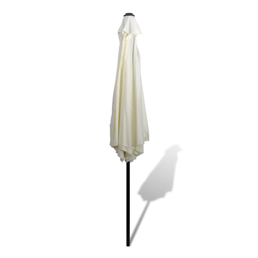 Parasol Sand White 3m Steel Pole - UV Protective, Tilt Function, Durable Construction