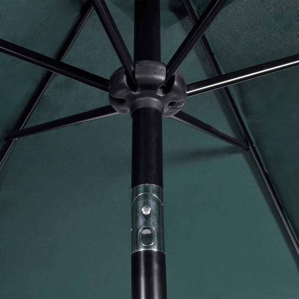 Parasol Green 3m Steel Pole - High-Quality UV Protective and Anti-Fade Polyester