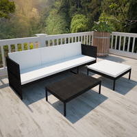 3 Piece Garden Lounge Set with Cushions - Durable and Stylish Outdoor Furniture