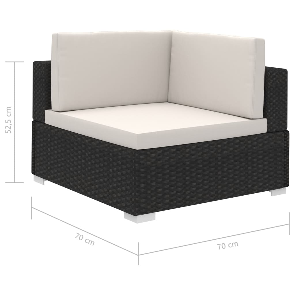 6 Piece Garden Lounge Set with Cushions Poly Rattan Black - Stylish and Functional Outdoor Furniture