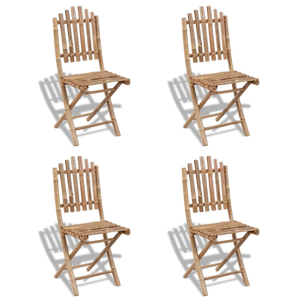 5 Piece Folding Outdoor Dining Set Bamboo