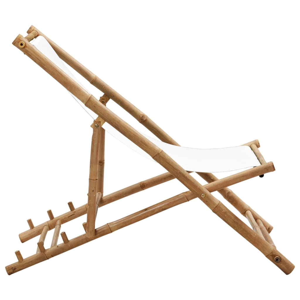 Outdoor Deck Chair Bamboo and Canvas - Comfortable and Durable