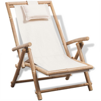 Outdoor Deck Chair Bamboo - Weather-Resistant and Durable