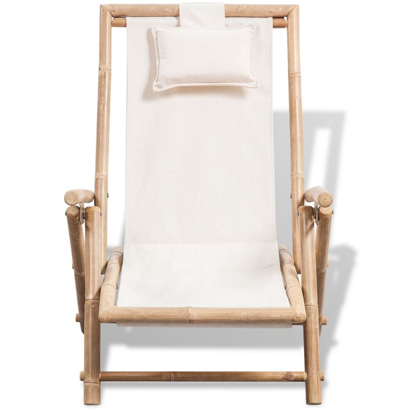 Outdoor Deck Chair Bamboo - Weather-Resistant and Durable