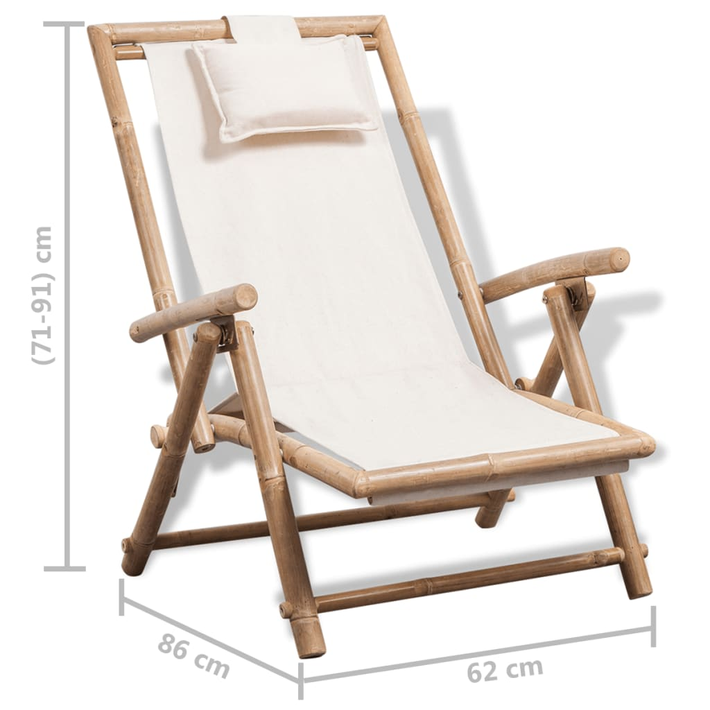 Outdoor Deck Chair Bamboo - Weather-Resistant and Durable