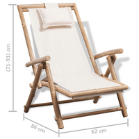 Outdoor Deck Chair Bamboo - Weather-Resistant and Durable