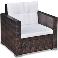 6 Piece Garden Lounge Set with Cushions Poly Rattan Brown - Outdoor Furniture for Comfort and Style