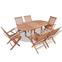 B-ware 7 Piece Outdoor Dining Set Solid Teak - Weatherproof and Durable