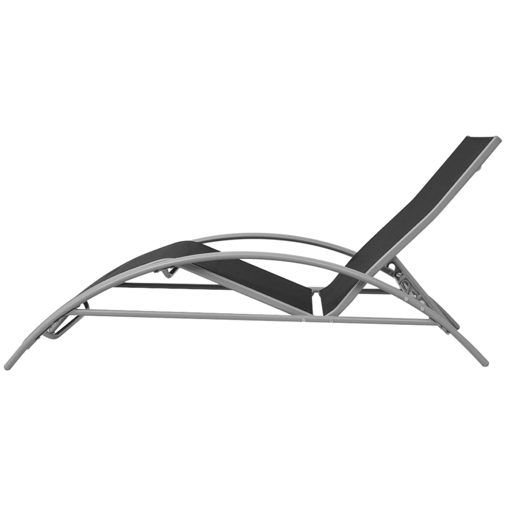 Sun Lounger Aluminium Black - Modern and Sturdy Design