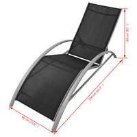 Sun Lounger Aluminium Black - Modern and Sturdy Design