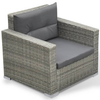 6 Piece Garden Lounge Set with Cushions Poly Rattan Grey