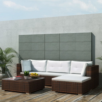 5 Piece Garden Lounge Set with Cushions Poly Rattan Brown - Modern Elegance for Your Outdoor Living Space