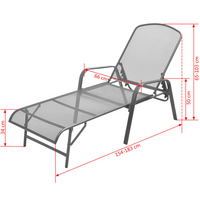 Sun Loungers 2 pcs with Table Steel Anthracite - Outdoor and Indoor Relaxation Set