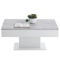 FMD Coffee Table Concrete Grey and White - Stylish and Functional Living Room Furniture