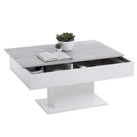 FMD Coffee Table Concrete Grey and White - Stylish and Functional Living Room Furniture