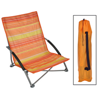 HI Folding Beach Chair Orange - Durable Steel Material, Comfortable Sitting or Lying Position