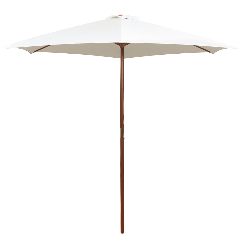 Parasol 270x270 cm Wooden Pole Cream White - Create Shade and Relax in Style