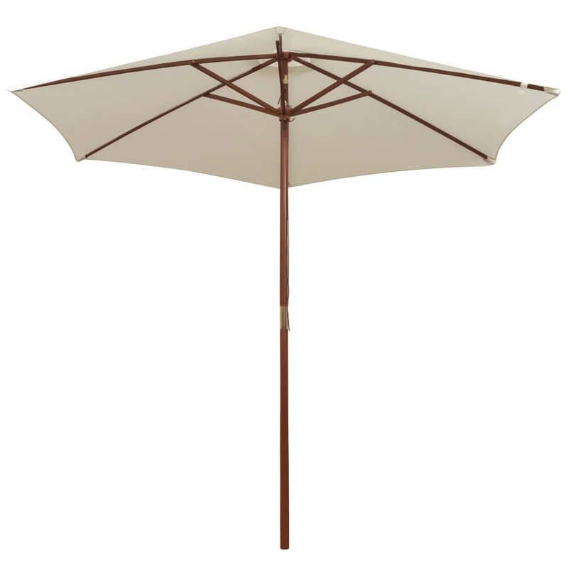 Parasol 270x270 cm Wooden Pole Cream White - Create Shade and Relax in Style