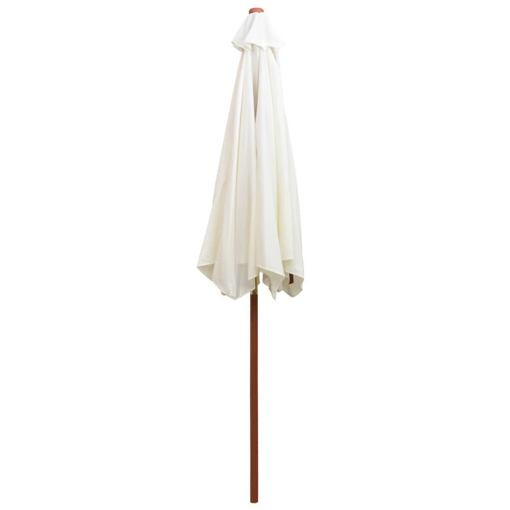 Parasol 270x270 cm Wooden Pole Cream White - Create Shade and Relax in Style