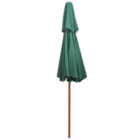 Double Decker Parasol 270x270 cm Wooden Pole Green