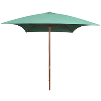 Parasol 200x300 cm Wooden Pole Green - Create Shade and Protection