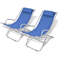 Reclining Deck Chairs 2 pcs Steel Blue - Comfort and Style for Your Outdoor Space