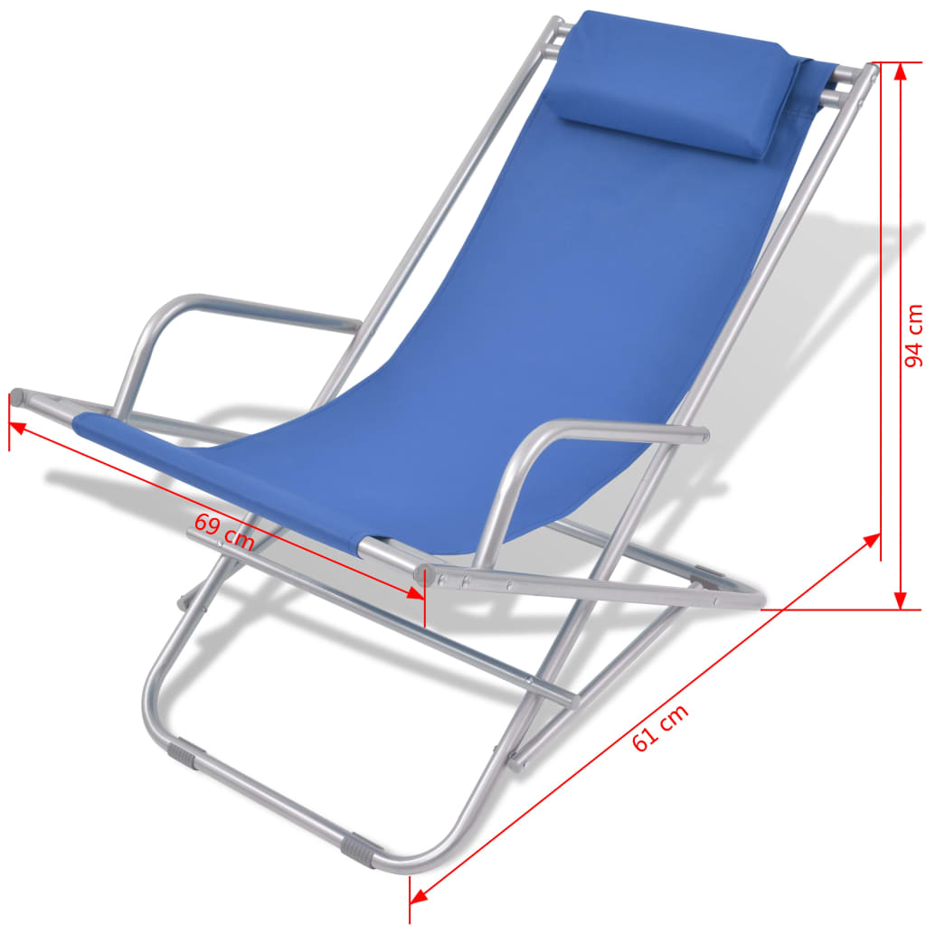 Reclining Deck Chairs 2 pcs Steel Blue - Comfort and Style for Your Outdoor Space