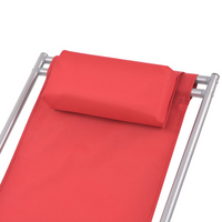 Reclining Deck Chairs 2 pcs Steel Red - Comfortable and Sturdy