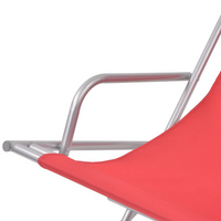 Reclining Deck Chairs 2 pcs Steel Red - Comfortable and Sturdy