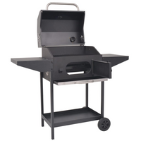 BBQ Charcoal Smoker with Bottom Shelf Black - High-Quality BBQ Grill and Smoker