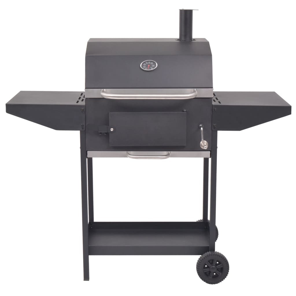 BBQ Charcoal Smoker with Bottom Shelf Black - High-Quality BBQ Grill and Smoker